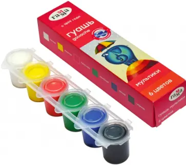 Гуашь Мультики, 6 цветов обложка книги