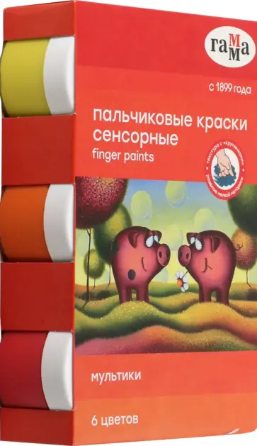Краски пальчиковые Мультики, 6 цветов, в ассортименте обложка книги