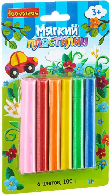 Мягкий пластилин, 6 цветов обложка книги