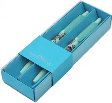 Набор шариковых автоматических ручек HappyClick. Кофемания. Шоколадный коктейль, синие, 2 штуки обложка книги