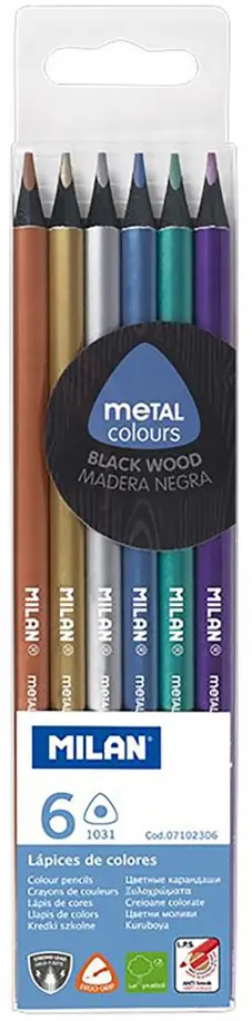 Карандаши цветные, 6 цветов металлик обложка книги