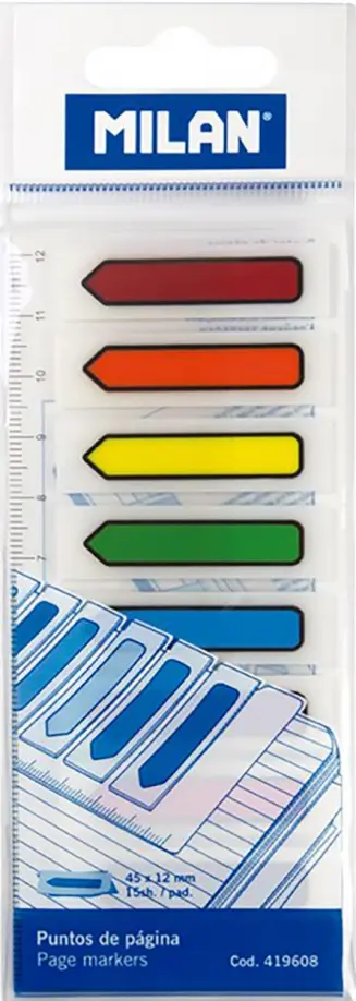 Закладки клейкие, 15 листов, 8 цветов обложка книги