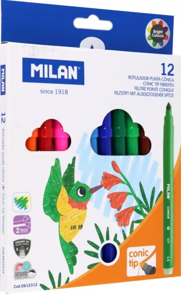 Фломастеры, 12 цветов обложка книги