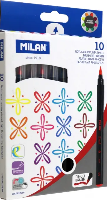 Фломастеры-кисти, 10 цветов обложка книги