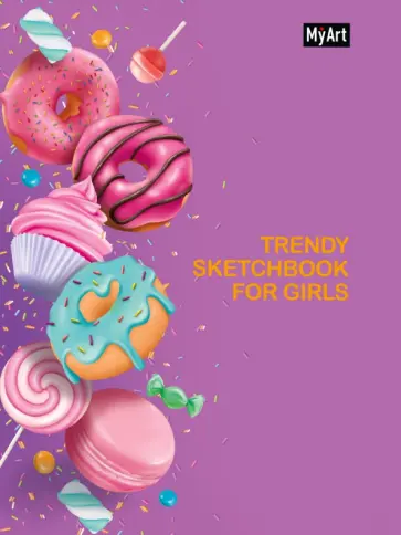 Скетчбук Trendy Sketchbook for Girls. Пончики обложка книги