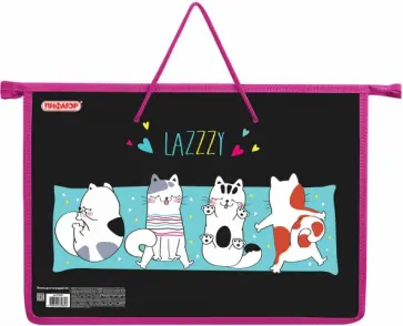 Папка для тетрадей Lazy cat, А4, с ручками обложка книги