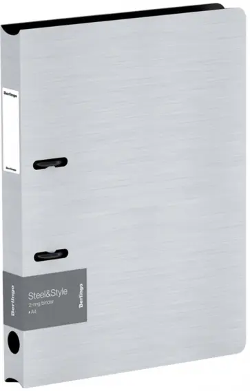 Папка на 2 кольцах Steel&Style, белая обложка книги