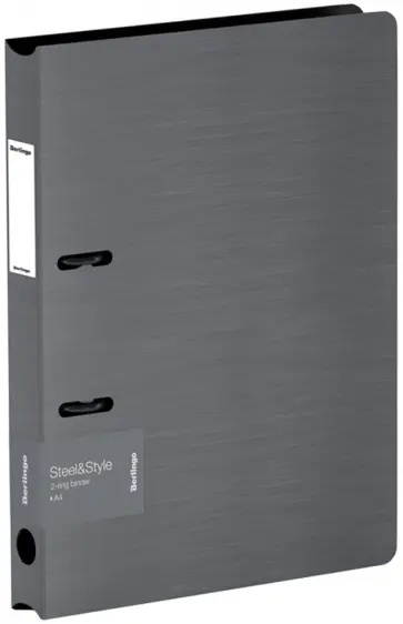 Папка на 2 кольцах Steel&Style, серебристый металлик обложка книги
