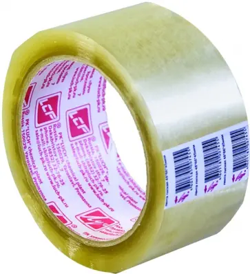 Клейкая лента упаковочная, прозрачная, 48 мм обложка книги