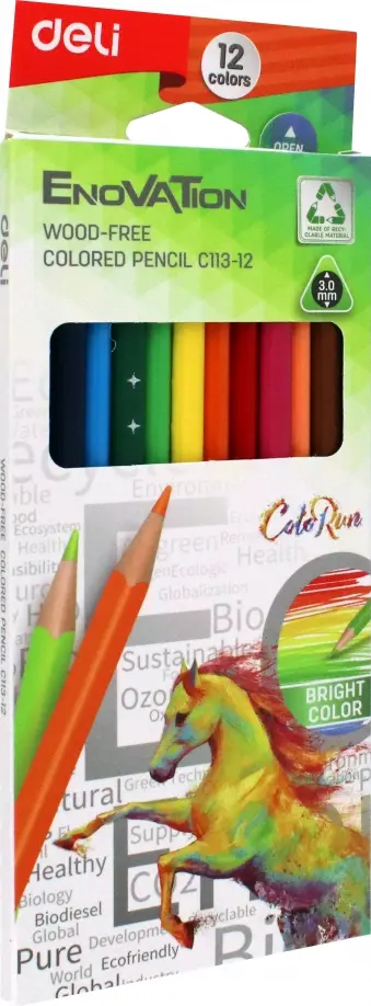 Карандаши цветные Enovation,12 цветов обложка книги
