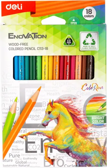 Карандаши цветные Enovation, 18 цветов обложка книги