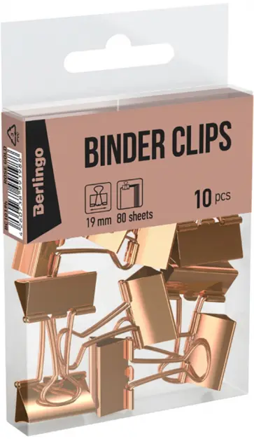 Зажимы для бумаг, 19 мм, 10 штук, розовое золото обложка книги