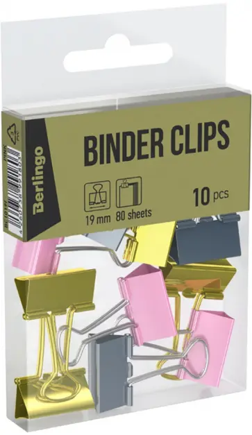 Зажимы для бумаг, 19 мм, 10 штук, цветные Зажимы для бумаг, 19 мм, 10 штук, цветные обложка книги
