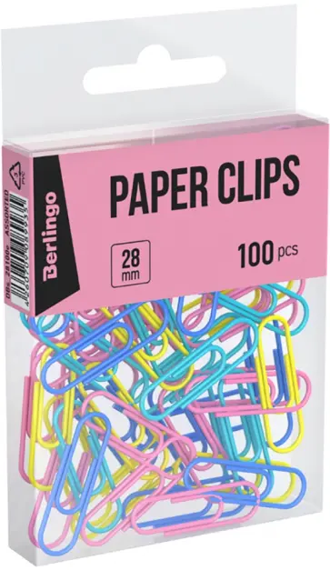 Скрепки, 28 мм, 100 штук, пастельные цвета Скрепки, 28 мм, 100 штук, пастельные цвета обложка книги