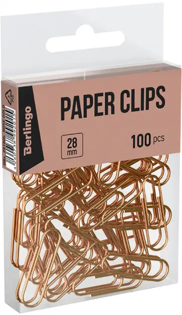 Скрепки, 28 мм, 100 штук, розовое золото обложка книги