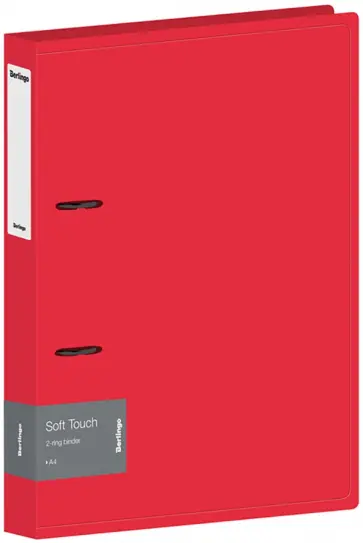 Папка на 2 кольцах Soft Touch, красная обложка книги
