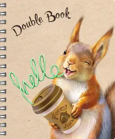 Тетрадь двойная Лесной офис, 100 листов, клетка, линия обложка книги