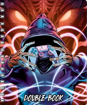 Тетрадь двойная Киберпанк, 100 листов, клетка, линия обложка книги