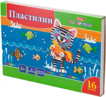 Пластилин Ушастики, 16 цветов, со стеком Пластилин Ушастики, 16 цветов, со стеком обложка книги