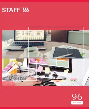 Тетрадь Офисная классика, А4, 96 листов, клетка, в ассортименте обложка книги