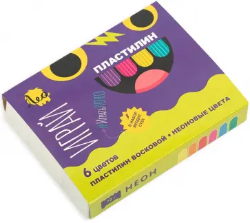 Пластилин восковой Играй, 6 неоновых цветов Пластилин восковой Играй, 6 неоновых цветов обложка книги