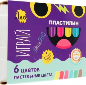 Пластилин классический Играй, 6 пастельных цветов Пластилин классический Играй, 6 пастельных цветов обложка книги