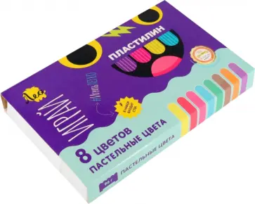 Пластилин классический Играй, 8 пастельных цветов Пластилин классический Играй, 8 пастельных цветов обложка книги