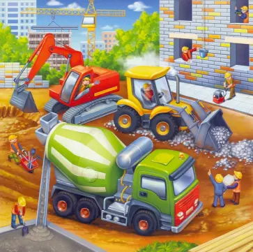 Пазл фигурный Стройка, 80 деталей обложка книги