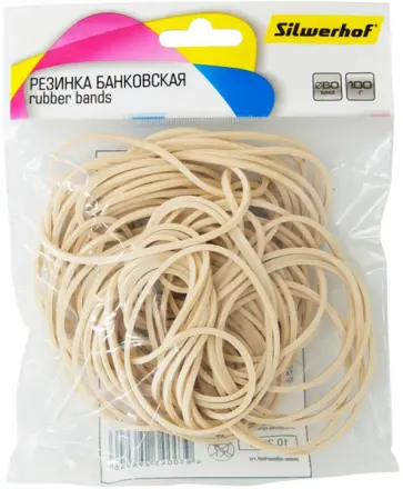 Резинки для купюр, 100 гр, d = 60 мм, цвет натуральный обложка книги