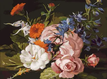 Живопись на холсте Изящный букет обложка книги