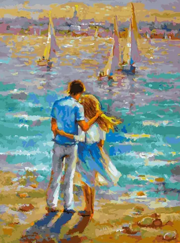 Живопись на холсте Влюбленные обложка книги