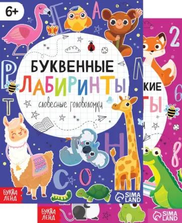 Математические и буквенные лабиринты. Набор из 2 книг Математические и буквенные лабиринты. Набор из 2 книг обложка книги