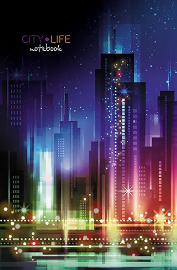 Записная книжка-перевертыш Город, 80 листов, клетка, А6 обложка книги