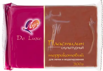 Пластилин скульптурный De Luxe, терракотовый, 300 г. Пластилин скульптурный De Luxe, терракотовый, 300 г. обложка книги