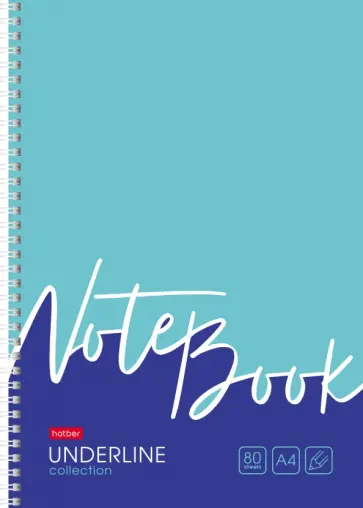Тетрадь Underline, 80 листов, А4, клетка, в ассортименте обложка книги