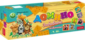 Игра настольная Домино. Забавные животные, 28 карточек Игра настольная Домино. Забавные животные, 28 карточек обложка книги