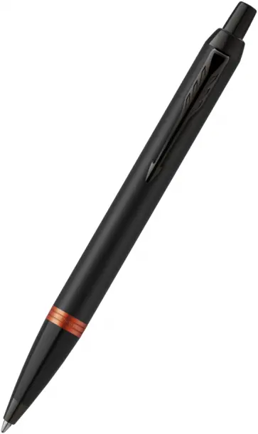 Ручка шариковая автоматическая Professionals Flame Orange Black Trim, синяя обложка книги