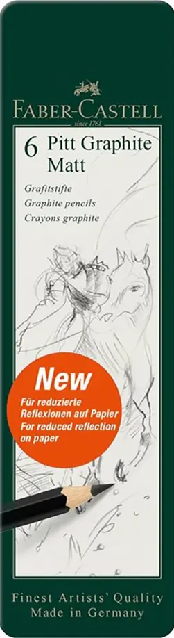 Набор чернографитных карандашей Pitt Graphite Matt, 6 штук обложка книги