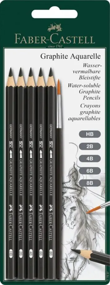 Набор чернографитных акварельных карандашей Graphite Aquarelle, 6 штук обложка книги