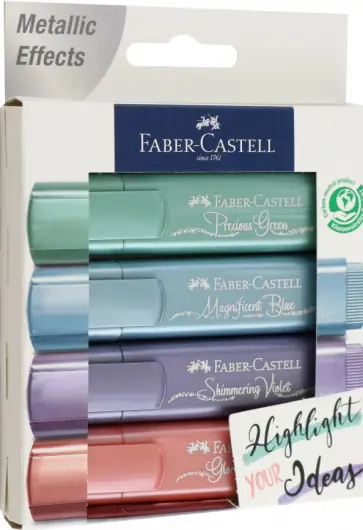 Текстовыделители TL 46, 4 цвета, металлик, холодные тона обложка книги