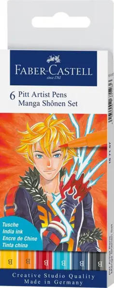 Ручки капиллярные Brush Manga Shonen, 6 цветов обложка книги