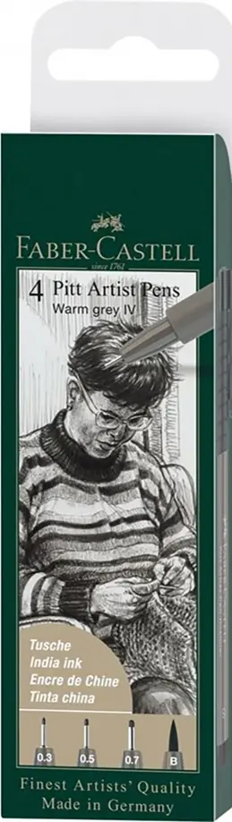 Ручки капиллярные Pitt Artist, теплый серый, 4 штуки Ручки капиллярные Pitt Artist, теплый серый, 4 штуки обложка книги