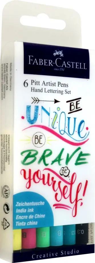 Ручки капиллярные Lettering, 6 пастельных цветов обложка книги