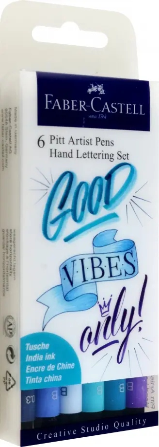 Ручки капиллярные Lettering Blue, 6 штук обложка книги