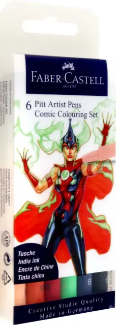 Ручки капиллярные Comic Brush, 6 цветов обложка книги