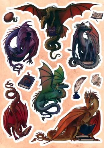 Наклейки Драконы обложка книги