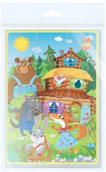 Мягкий пазл Теремок, 12 элементов, А5 обложка книги
