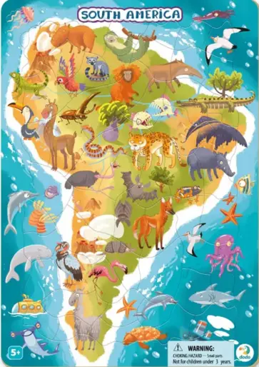 Пазл Южная Америка, в рамке. 53 элемента обложка книги