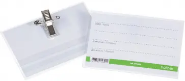 Бейдж пластиковый Eco, горизонтальный, с клипом и булавкой обложка книги