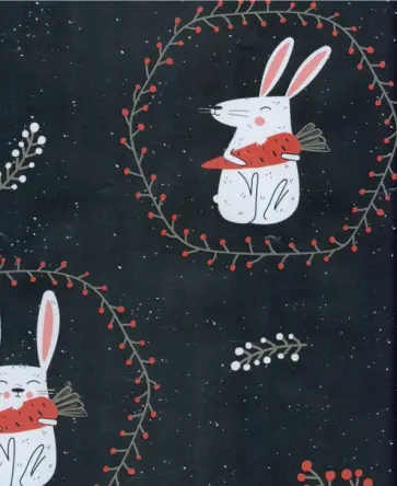 Бумага упаковочная Кролик на черном обложка книги